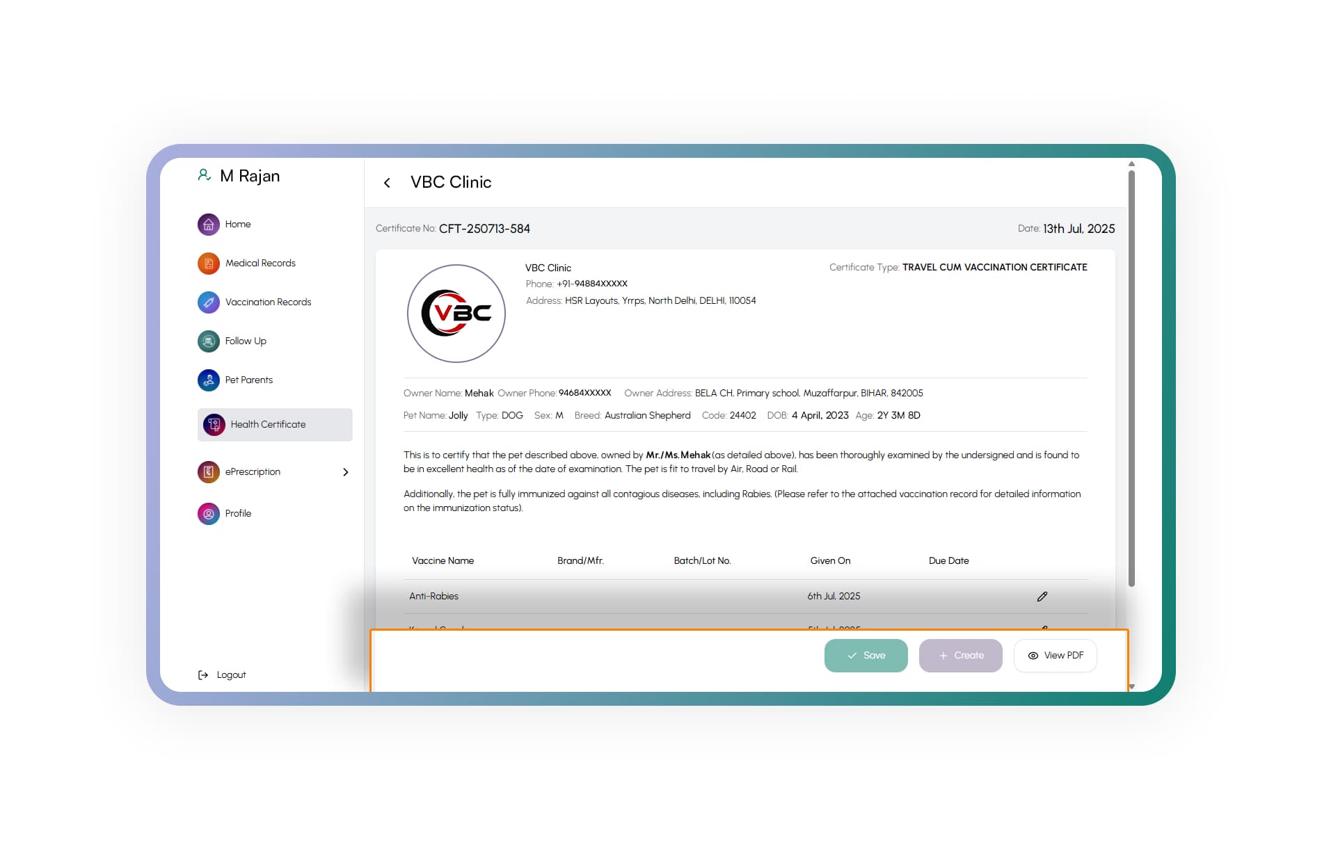 Instant Health Certificates