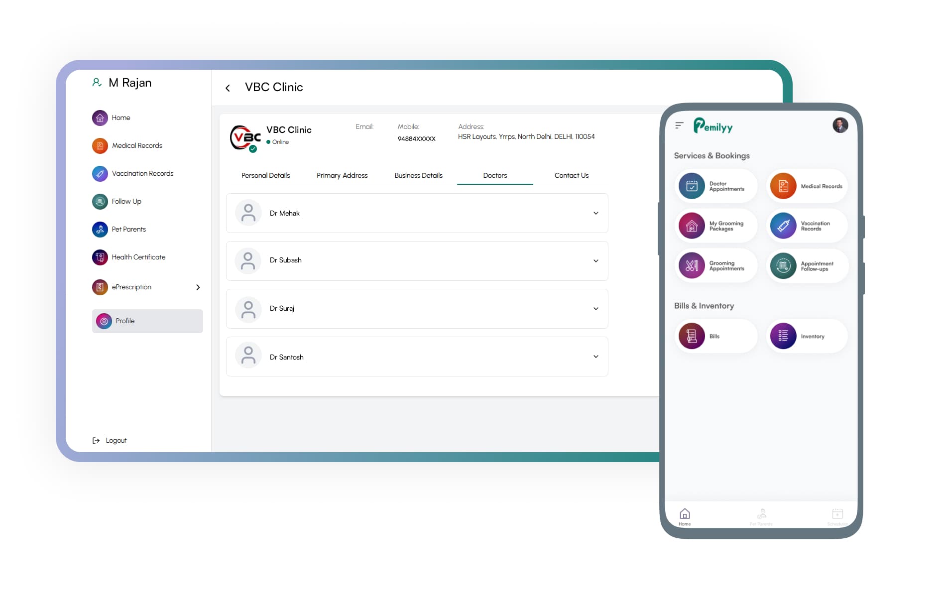 Veterinary clinic management software dashboard for pet clinics in India