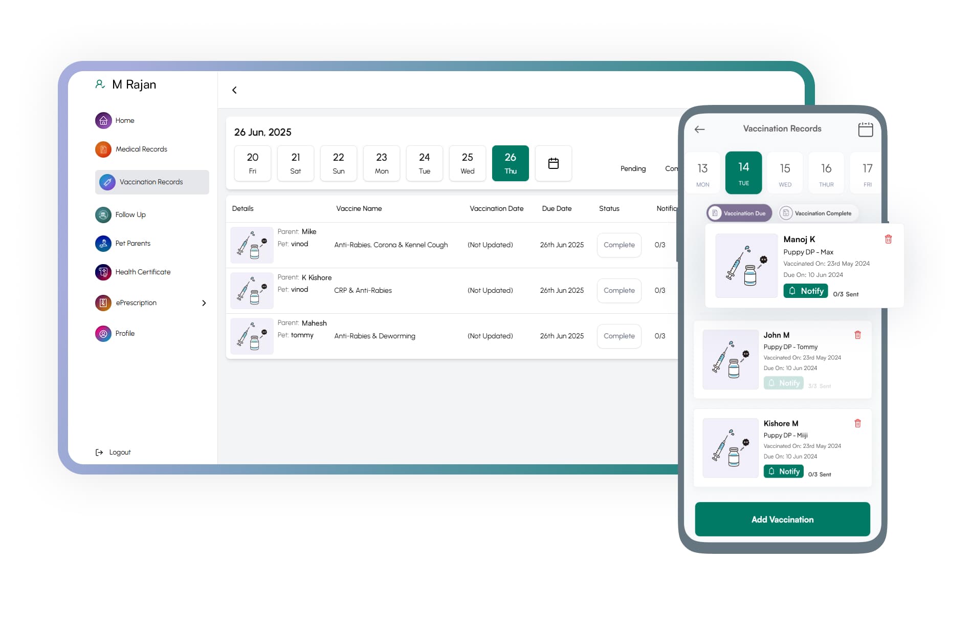 Vaccination Management & Auto-Reminders